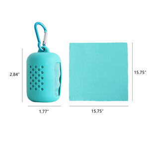 Toalla deportiva de silicona, cubierta de microfibra comprimida, refrigeración, absorción del sudor, secado rápido, frío, portátil, logotipo personalizable - Product Image 1