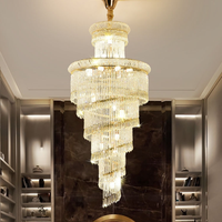 Nouvelle conception de lustre LED en cristal de luxe pour salon, hôtel, escalier, décoration moderne d'intérieur