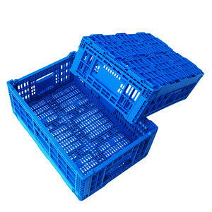 Stackable & có thể gập lại nhựa gấp Thùng thực phẩm đóng mở doanh thu giỏ cho rau và trái cây lưu trữ lưới phong cách - Product Image 5