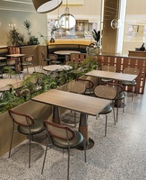 Chaises et tables en rotin en bois massif d'Asie du Sud-Est, canapé pour restaurant, fondue, mobilier commercial, projet hôtelier