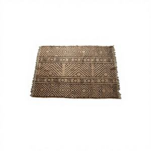 Tapis en jute naturelle tissé à la main, abstrait, moderne, écologique, antidérapant, adapté aux animaux domestiques |   Tapis de salon fait main - Product Image 1