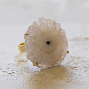 Anillo de piedras preciosas de cuarzo Solar blanco Natural pulido, Plata de Ley 92,5, último diseño Simple, alta calidad al por mayor - Product Image 4