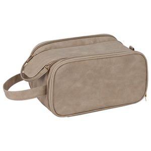 Xách tay PU công suất lớn trường hợp du lịch mới cao cấp thời trang đôi dây kéo lưu trữ không thấm nước cho đồ dùng cá nhân trang điểm mềm - Product Image 5