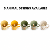 Mug en céramique, design mignon de dessin animé, compatible micro-ondes et lave-vaisselle, cadeau de fête ou d'anniversaire pour le café/le thé au lait