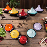 Pots à tajine en fonte émaillée avec membre en céramique tajine plat marocain marmite ustensiles de cuisine fond à induction