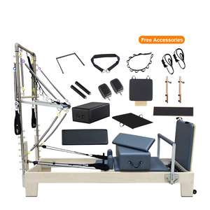Cadre en bois de demi-trapèze personnalisé Reformer Pilates <span class=keywords><strong>Machine</strong></span> avec tour - Product Image 1
