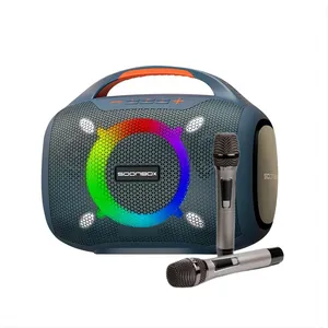 Soonbox S6300 Speaker luar ruangan, Speaker luar ruangan Karaoke warna-warni kekuatan tinggi dengan kotak pesta bebas genggam 80W mempesona