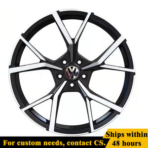 Jantes en alliage forgé à face usinée noire brillante 18x8.0 / 19x8.5 5x112 57.1mm pour Volkswagen <span class=keywords><strong>Golf</strong></span> GTI <span class=keywords><strong>R</strong></span> Passat Tiguan En stock - Product Image 2