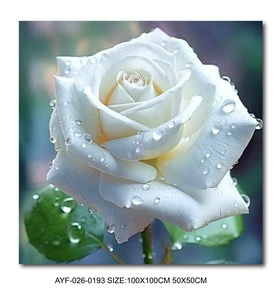 Hiện đại pha lê sứ vải tường nghệ thuật Lily <span class=keywords><strong>Rose</strong></span> Flower Painting kỹ thuật số in cho trang trí nội thất hiện đại hoa in - Product Image 2