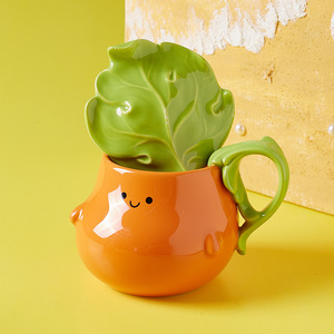 Caneca de Cerâmica em Forma de Berinjela e Caqui com Tampa, Produto Criativo Novo, Categoria de Produtos: Canecas de Cerâmica - Product Image 3