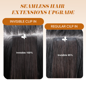 Extensions de cheveux invisibles à clipser en gros, non traitées, cuticules alignées, 100% cheveux humains naturels, extensions ondulées à clipser pour femmes - Product Image 5