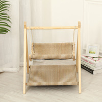 Hamac pour animaux de compagnie en bois massif, style simple, confortable, pour chat et chien, à suspendre, pour la maison