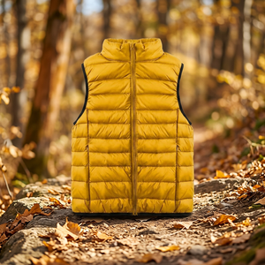 Custom Unisex Waterproof Puffer Vest Sleeveless Winter Warm Padded Jacket O-Neck Zip Button <b>Lightweight</b> Quilted Outerwear <b>Gilet</b> - Product Image 2