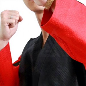 OEM Custom Taekwondo Uniform Black Red Lightweight Cotton Martial Arts Training Competition Suit for Men - Product Image 3