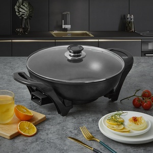 Sartén Eléctrica Multiusos Andong de 5 Minutos, Plancha Eléctrica Redonda de Aluminio con Tapa de Vidrio - Product Image 4