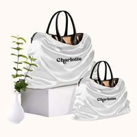 Sacs de rangement de voyage en satin recyclé écologiques avec cordon de serrage, logo personnalisé imprimé, sac de voyage de luxe unisexe pour l'extérieur