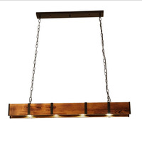 Lustre en bois massif de style industriel américain rétro, lustre réglable en angle pour restaurant et bar
