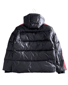 Abrigo con Capucha Unisex, Tela Negra Brillante, Impermeable, Talla Grande, Cierre de Cremallera, Acolchado, Cálido, Aislante, Informal, Moderno, para Clima Frío - Product Image 2