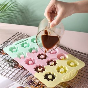Stampo in Silicone a 8 Cavità Resistente alle Alte Temperature, Utensili per Torte con Abbinamento Colori per Biscotti e Budini Fai-<span class=keywords><strong>da</strong></span>-Te - Product Image 3