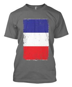 Venta al por mayor de los hombres de moda Streetwear algodón camiseta ligera bandera patriótica francesa impresa sublimación Transferencia de impresión comprimida - Product Image 2
