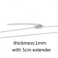 1MM 1.5MM 2MM16inch, 16 ",40cm Argent/Or Acier Inoxydable Câble Rolo Lien Chaîne Collier Chaîne Bijoux