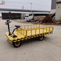 Chariot de transport électrique à 4 roues avec garantie d'un an, chariot à plateforme à batterie pour entrepôt, usine, logistique