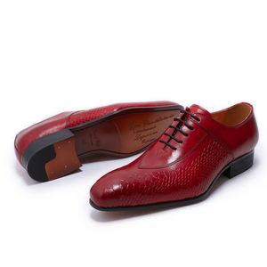Chaussures habillées Oxford formelles pour hommes avec imprimé peau de serpent, à lacets et bout pointu, idéales pour le bureau, les mariages et les soirées - Product Image 5