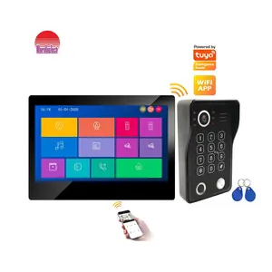 7 Zoll Monitor Türklingel Gegensprechanlage Smart Wifi Türklingel Sicherheits gerät Smart Home Passwort Finger abdruck IC-Karte entsperren