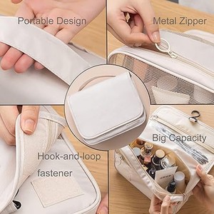 Đa ngăn Polyester trang điểm Túi treo thiết kế + Hook-and-<span class=keywords><strong>loop</strong></span> Fastener dễ dàng tổ chức các công cụ làm đẹp và đồ dùng cá nhân - Product Image 2