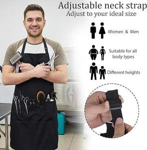 Tablier de cuisine en polyester résistant à l'eau, personnalisé avec logo, pour salon de coiffure, barbier, esthéticienne, manucure, cuisine, chef - Product Image 5