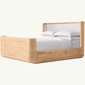 เตียงนอนหรูหราทันสมัยพร้อมฐานเตียงขนาดคิงไซส์และที่วางเท้า - Product Image 1