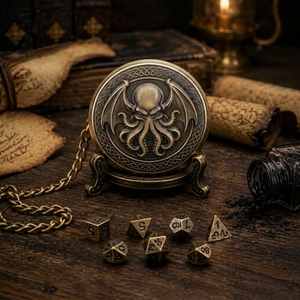 Superbe montre <span class=keywords><strong>de</strong></span> poche Cthulhu, dés en métal bronze, mini-dés pour jeux <span class=keywords><strong>de</strong></span> rôle - Product Image 1