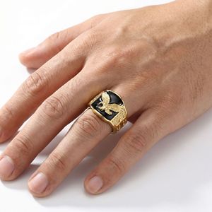 <b>Mens</b> <b>Ring</b> HipHop Stainless Steel Retro Viking Odin Triangle Jewelry Flying Wings Cross-Border Hip-Hop Eagle <b>Ring</b> - Product Image 3