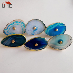 Maçanetas decorativas de cristal, botões feitos à mão de latão - Product Image 3