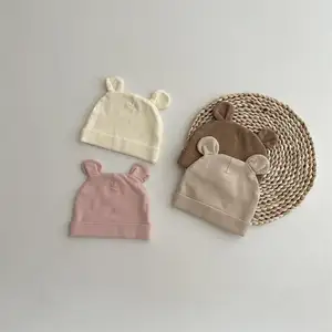 Fall/Winter Newborn Cute Hat Anti-scratch Baby Beanies Solid Color Hood Baby Hat Cap Baby Products