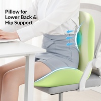 Coussin de siège en mousse à mémoire de forme avec support dorsal, design enveloppant pour chaise de bureau, siège de voiture, chaise d'étudiant, coussin de confort