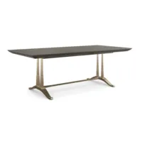 Ensemble de table à manger avec chaises Apollo, table rectangulaire moderne veinée et chaises latérales rembourrées pour salle à manger