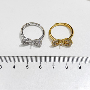 10770 Accessoires en perles DIY, ensemble de bagues en argent S925, édition légère vide, bijoux en argent avec perles rondes plates de 6 à 8 mm, bagues en diamant - Product Image 4