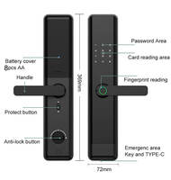 Serrure universelle de porte en acier inoxydable 6068 à mortaise biométrique pour clavier d'empreintes digitales, sans clé TTlock/TUYA Smart Keyless Door Lock