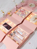 Kalp şeklinde pembe High-End kadın boş küçük kağit kutu için çin sevgililer günü sürpriz hediye cep telefonları için kirpikler
