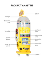 Machine distributrice de capsules de jouets à monnayeur pour centres commerciaux, salles de jeux d'arcade et parcs d'attractions, avec fonction de torsion d'œufs et de vente de jouets en capsules Gachapon