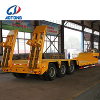 Schwerlasttransport Gooseneck-Tieflader 3-Achsen 60-Tonnen Tieflader-Anhänger mit Leiter