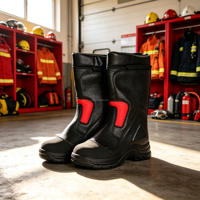 Bottes en caoutchouc pour pompiers EN 15090, embout en acier, résistantes aux flammes, imperméables, chaussures de sécurité pour la lutte contre les incendies, CE, fabrication OEM