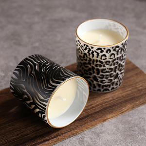 Onr Bohemian Style Handmade Ceramic Tapered Jar Holiday Scented <b>Candle</b> with Smokeless Non-Toxic Soy Wax Christmas <b>Gift</b> Paper Box - Product Image 3