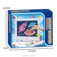 Tableau de dessin lumineux LED néon 3D pour enfants, jouet de dessin et de gribouillage, ensemble de 4 marqueurs unisexe, 9,5 pouces