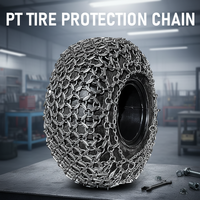 Cadenas de Protección para Neumáticos PT de Alta Resistencia, Acero Aleado Tratado Térmicamente, Resistentes a Impactos, para Cargadoras, Excavadoras y Tractores, Ancho Superior a 255 mm