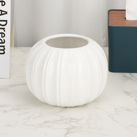 Vase de table Art Déco en céramique blanche, en forme de citrouille, pour mariage, fleurs artificielles, fait main, vente en gros