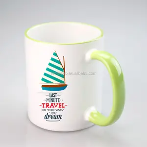 Handmade craft 11oz colored ceramic mugs personalized logo diy gift porcelain ceramic mugs for sublimation printing cups