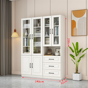 最新款木质立式书柜和电脑桌组合现代模块化节省空间设计批发 - Product Image 2