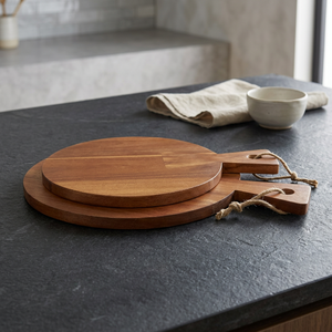 Planche à découper rectangulaire en bois, petite et grande, résistante au lave-vaisselle, plateau de service pour pizza et fromage, écologique, non toxique, durable - Product Image 1